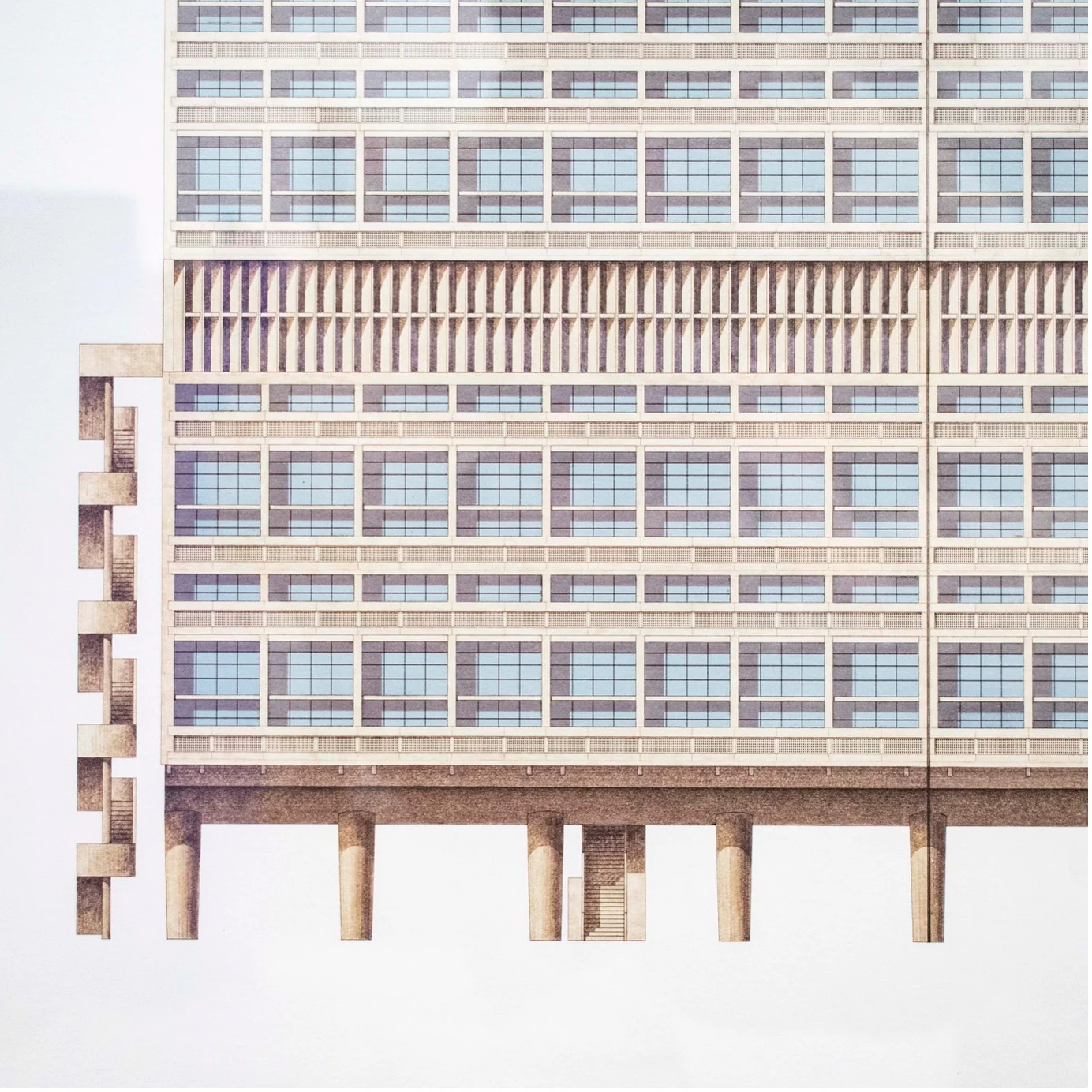 Le Corbusier, Unité d'Habitation, Marseille (Architectural Poster by 'Edition Lidiarte') — Photo 6
