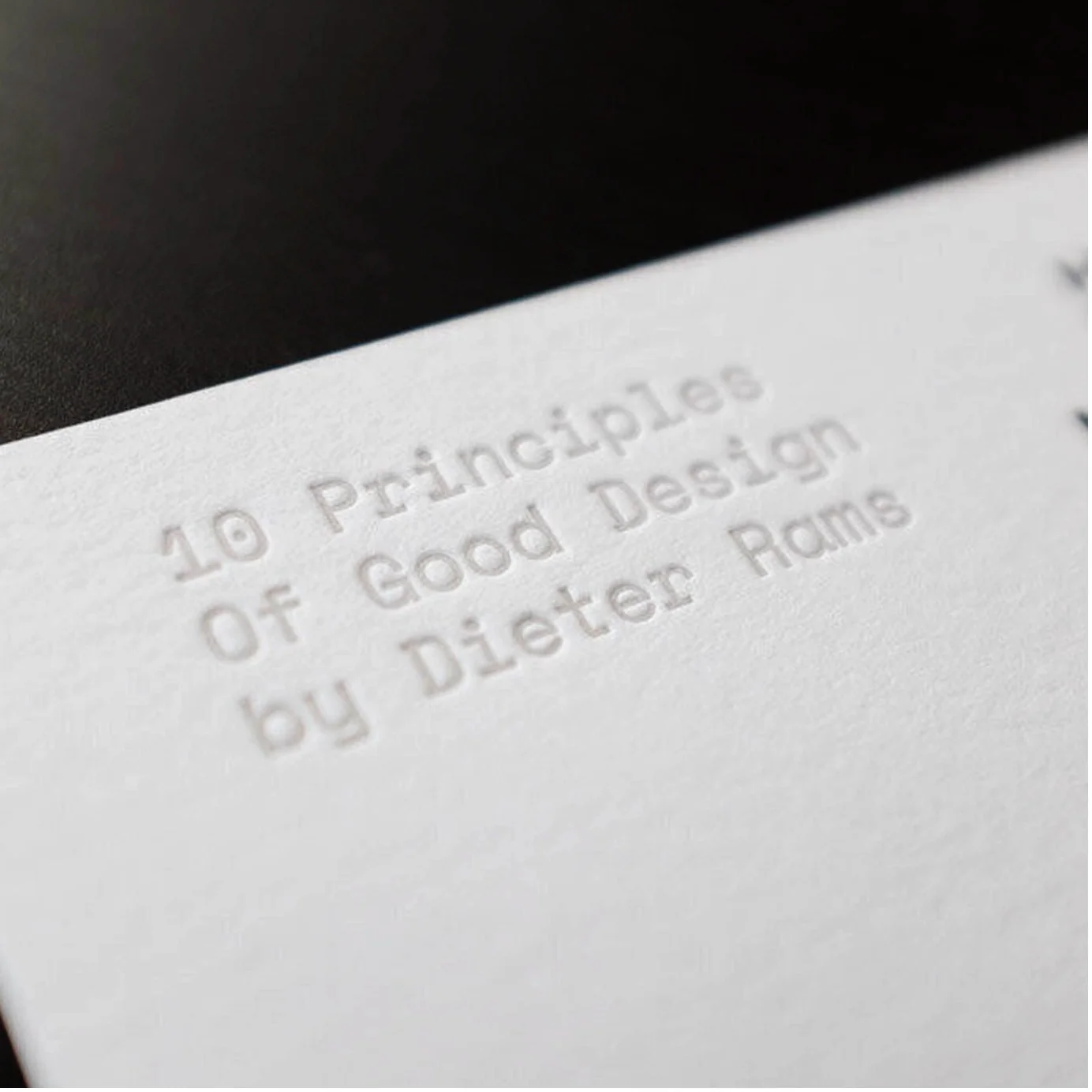 Dieter Rams "10 Principles" Limited-Edition Letterpress Print (300gsm) — Photo 2