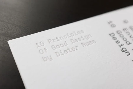 Dieter Rams "10 Principles" Limited-Edition Letterpress Print (300gsm) — Photo 4